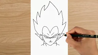 How to draw Vegeta step by step easily