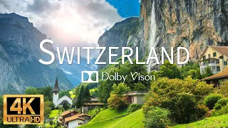 4K HDR 60fps Dolby Vision with Calming Sounds (Flying Over Switzerland)