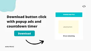 [Updated] Download button click with popup ads and countdown