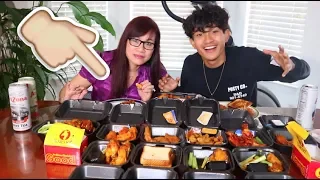 100 Wings Mukbang!?! W/ My Mom (ARRESTED AT 10 YRS OLD STORY!)