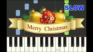 SLOW EASY piano tutorial "WE WISH YOU A MERRY CHRISTMAS" with free sheet music (pdf)