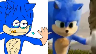 Sonic 2 - Super Shadow vs Sonic Drawing Meme