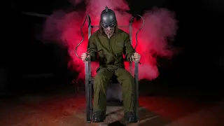 Life Size Animated Jolt Electric Chair Electrocution Animatronic  Halloween Prop Decoration