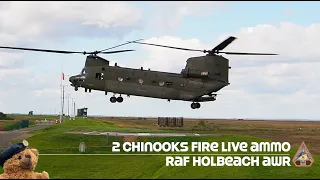 Two Chinooks from RAF Odiham Fire Live Ammo 7.62mm Rounds at RAF Holbeach Air Weapons Range 27/09/22