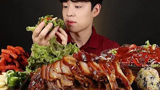 쫄깃탱탱한 족발 먹방 막국수 주먹밥 싱싱한 채소와 함께 JOKBAL PIG`S FEET MAKGUKSU MUKBANG ASMR