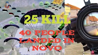 40 PEOPLE LANDED IN NOVO | 25 KILL SOLO vs SQUAD | PUBG MOBILE