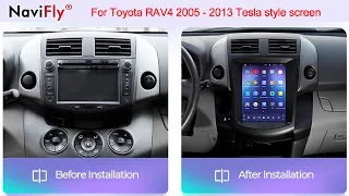 NaviFly For Toyota RAV4 2005 - 2013 Tesla style screen,FYT 7862,Carplay ,Android Auto,DSP,4G LTE