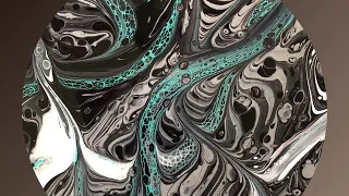 WOWSERS MONOCHROME WITH A POP RING POUR WITH AUSSIE SLIDES FOR 3D EFFECTS~ACRYLIC POURING MAGIC