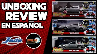 Jada Toys Back To The Future Delorean Diecast Unboxing & Review En Español Parte I, II, III