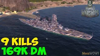 World of WarShips | Nagato | 9 KILLS | 169K Damage - Replay Gameplay 4K 60 fps