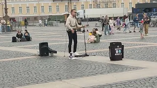 уличные музыканты на дворцовой площади.Питер,кавер