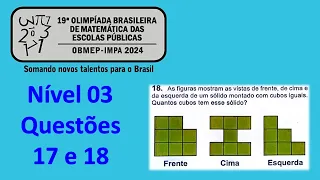 CORREÇÃO OBEMEP 2024(Questões 17  e 18, Prova Nível 03)...