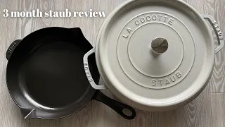 STAUB COCOTTE REVIEW & FRYING PAN UNBOXING | How To Clean Enamelled Cast Iron & Maintenance Tips