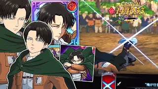 GUARANTEED CRITS! LEVI IS ACTUALLY IMPRESSIVE!!!! AOT X GRAND CROSS COLLAB PVP SHOWCASE