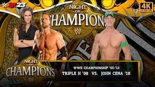 WWE 2K23 - Triple H '08 w/ Stephanie McMahon vs. John Cena '18: Night of Champions, Dallas, TX