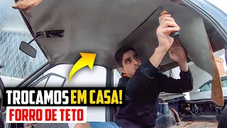 TROCAMOS O FORRO DE TETO DO NOSSO GOL QUADRADO EM CASA