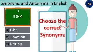 English Synonyms 60 | Synonyms and Antonyms in English for competitive exams |