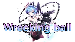 Nightcore - Wrecking Ball Lyrics 【Switching vocals】//Miley Cyrus