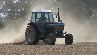 FORD 7910 LAND LEVELLING AND JOHN DEERE 6610 AND BROWNS HARROW