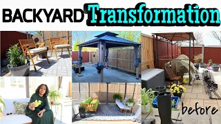 Extreme BACKYARD TRANSFORMATION | SMALL PATIO IDEAS | 2023 DIY BUDGET BACKYARD MAKEOVER