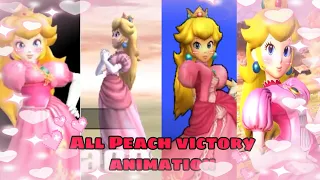 Evolution of all princess peach victory animations super smash bros (2001-2018)💗