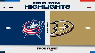 NHL Highlights | Blue Jackets vs. Ducks - February 21, 2024