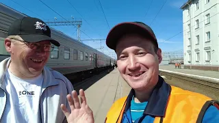 РЖД-Поезд Красноярск-Москва встреча с подписчиком, текущий ремонт составов 109,353  365, маневры.