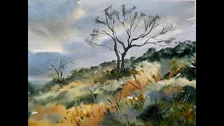 Paint A Loose STORMY SKY & Moorland Watercolor Landscape Painting, Lois' Watercolour Tutorial Demo