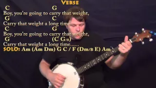 Golden Slumbers/Carry That Weight/The End (Beatles) Banjo Cover Lesson with Chords/Lyrics