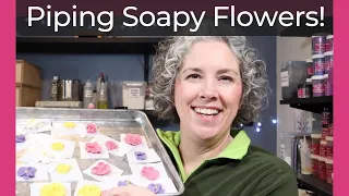 Piping Roses and Pansies with Cold Process for an English Garden Soap