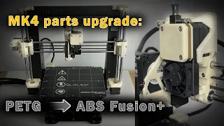 PETG to ABS Fusion+ Prusa MK4 Rebuild, frame bolt replacement and plated copper heater block...