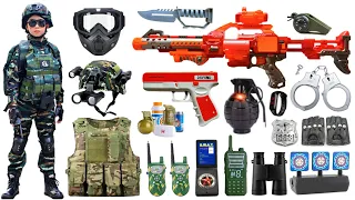 Special Police Weapons Toy set Unboxing-M416 guns, Electric  guns, Gas mask, Glock pistol, Dagger