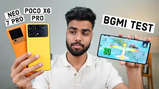 Poco X6 Pro vs iQOO Neo 7 Pro Pubg Test With FPS Meter, Heating and Battery Test | Shocked 😱