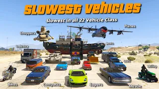 GTA V Slowest Vehicles in all Vehicles Classes | Super Sports Muscle etc