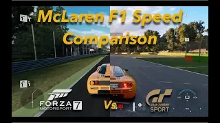 McLaren F1 @ Monza | Speed Comparison | Gran Turismo Sport Vs Forza Motorsport 7