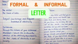 Formal and Informal letter writing in English.