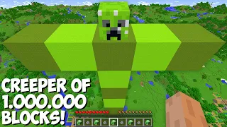 Never SPAWN A CREEPER FROM 1,000,000 BLOCKS in Minecraft ! INCREDIBLY HUGE CREEPER !