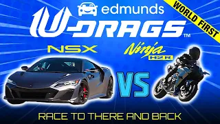 U-DRAG:  NSX Type S vs. Ninja H2 R | Quarter Mile, Handling & More!