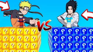 NARUTO NO DESAFIO DO CUBO DE LUCKY BLOCK NO MINECRAFT!! (NARUTO VS SASUKE)