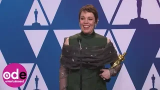 Oscars 2019: Olivia Colman jokes with reporters after win