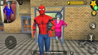 Scary Teacher 3D - New Funny Prank - Spiderman Enter in Miss T House (Android/iOS)