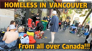 🇨🇦 Homeless From All Over Canada On One Street In Vancouver! East Hastings Street. June 2023.