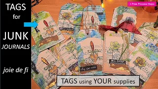 Tags For Junk Journals From Substitutable Supplies ⭐ Step By Step Tutorial