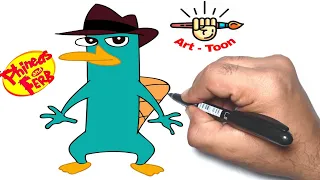 how to draw Perry the platypus from phineas and ferb step by step