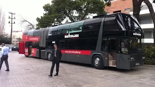 Inside the Johnnie Walker Neoplan Jumbocruiser bus - the biggest bus in the world