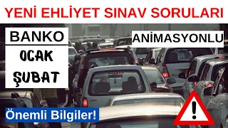 ANİMASYONLU SORULAR SİZLERLE  2024 OCAK EHLİYET SINAV SORULARI/ EHLİYET SINAV SORULARI OCAK 2024