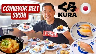 World's BIGGEST Conveyor Belt Sushi Restaurant! 🍣 KURA SUSHI IN TOKYO JAPAN 🇯🇵