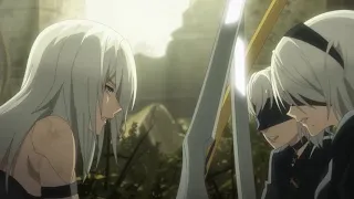 A2 fights 2B & 9S in NieR Automata Anime