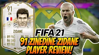 FIFA 21 ULTIMATE TEAM | 91 ZINEDINE ZIDANE  PLAYER REVIEW