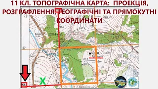 Географія. 11 кл. Урок 2. Топографічна карта: розграфлення, географічні та прямокутні координати